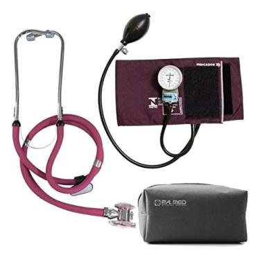 Imagem de Kit De Enfermagem Com Medidor De Pressão + Esteto + Estojo (Vinho)