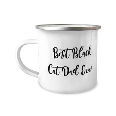 Imagem de Best Black Cat Dad Ever Caneca de camper de 355 ml, presente de gato preto de amigos, engraçado para pai de gato
