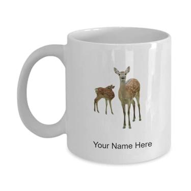 Imagem de Caneca personalizada de cervos, copo de café de cervos, ideia de presente de cervos, copo de cervos personalizado, caneca de café de 325 ml