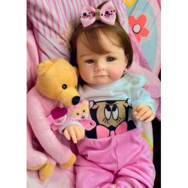 Boneca Bebê Reborn Realista Menina + Naninha Urso Cobertor em Promoção na  Americanas