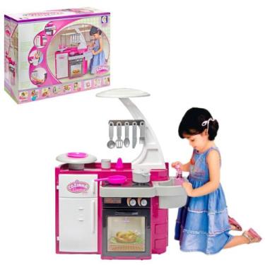 Imagem de Cozinha Infantil De Brinquedo Classic Menina Grande Completa Fogão Pia