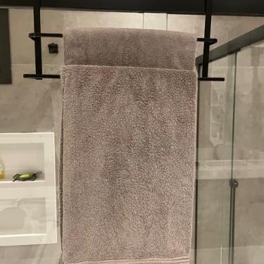 Imagem de SUPORTE TOALHEIRO DUPLO PARA BOX BANHEIRO PORTA TOALHA DUPLO BOX REFORÇADO (Preto)