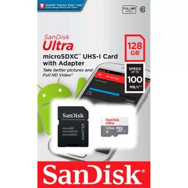 Imagem de Cartão De Memória Sandisk 128 Gb Micro Sdxc Classe 10 Ultra
