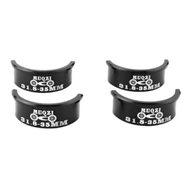 Imagem de Baosity 4 peças de calço de guidão de liga de alumínio 31,8 mm a 35 mm haste para MTB, estrada, montanha, bicicleta fixa - preto