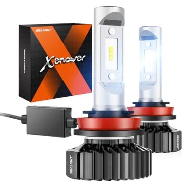 Imagem de SEALIGHT Lâmpadas LED H11/H8/H9, 600% mais brilhantes, 50.000 horas de vida útil, 6000 K Xenon branco não polaridade, pacote com 2