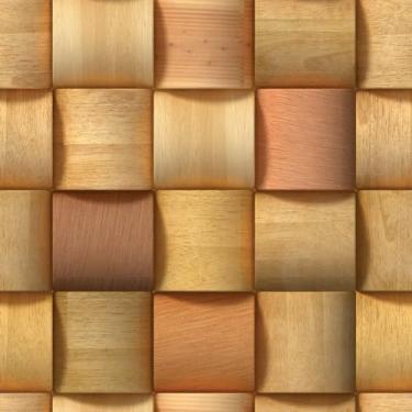 Imagem de Papel De Parede Adesivo Madeira Blocos Em Tons Amarelado 1m