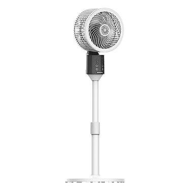 Imagem de Ventilador de pedestal doméstico de circulação de ar piso controle remoto vertical baixo ruído cabeça de agitação ventilador elétrico escritório silencioso oscilação cooler altura ajustável, branco, 85 cm