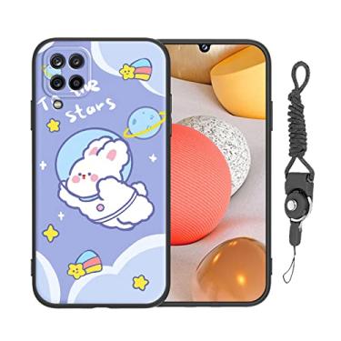 Imagem de Capa para celular Samsung A42 5G com alça de cordão meninas mulheres anime capa fofa design de silicone macio animação desenho animado kawaii capa legal para Samsung Galaxy A42 5G - coelho fofo