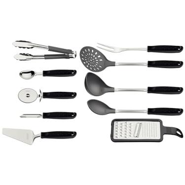 Imagem de Jogo de Utensílios Tramontina Utilità com Lâminas em Aço Inox e Cabos em Polipropileno Preto 10 Peças
