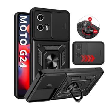 Imagem de Capa Capinha Armor Anti Impacto Ring Luxo Para Moto G24 (Tela 6.56) + Anel Giratorio + Proteção De Câmera - Proteção Militar