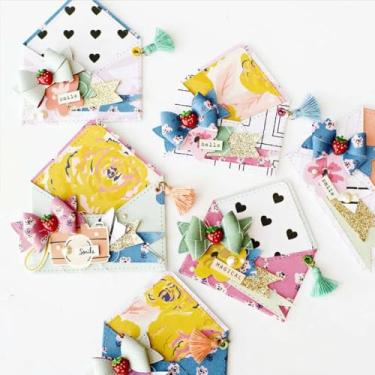 Imagem de KSCRAFT Envelope fofo com forros, moldes de corte de metal, estênceis para álbum de recortes, decoração em relevo, cartão de papel faça você mesmo