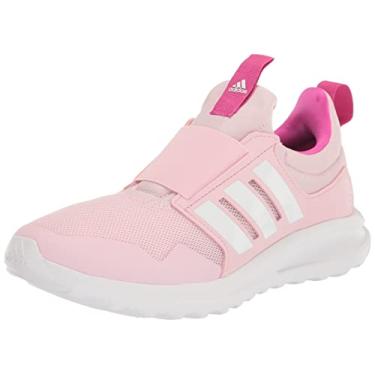 Imagem de adidas Tênis de corrida unissex infantil Activeride 2.0, Rosa claro/branco/fúcsia lúcido, 19