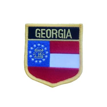 Imagem de Ruoming 1 PÇ Patch de bandeira da Geórgia, bordado a ferro ou costurado, tático, militar, bandeira do estado nacional (Geórgia)