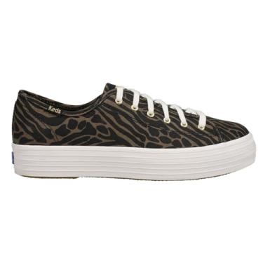 Imagem de Keds Tênis feminino com estampa de selva Triple Kick Oc, Preto, 5.5