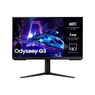 Imagem de Monitor Gamer Samsung Odyssey G3 27” FHD, Tela Plana, Painel VA, 180Hz, 1ms, HAS, HDMI, DP, FreeSync