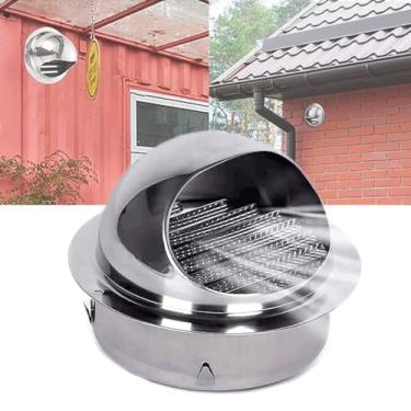 Imagem de YYGJYGOO Tampas de ventilação de aço inoxidável para paredes, saída de ar do exaustor da cozinha, ventilação e exaustão rápidas (tamanho: 120 mm/4,72 pol.)