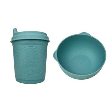 Imagem de Kit Copo Transição Bowl Bebê Urso Azul Introdução Alimentar