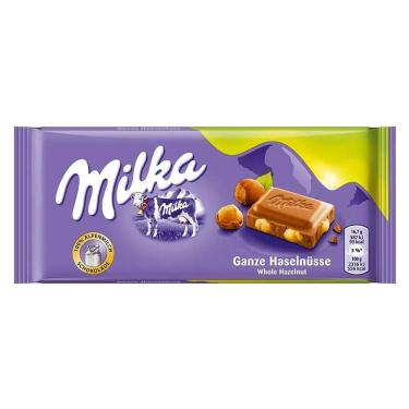 Imagem de Chocolate Milka Whole Hazelnut Avelãs Inteiras Importado100g