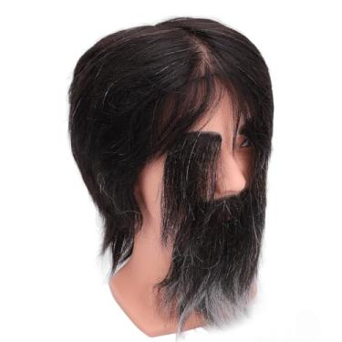 Imagem de Manequim Masculino de Barbeiro, Treinamento de Cabeça, Manequim Com Design de Simulação de Barba para Exposição de Salão de Beleza