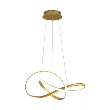 Imagem de Lustre Pendente Led 40w Moderno 3 Em 1 Dourado Bivolt - Dubai
