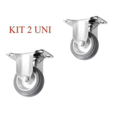 Imagem de KIT 2 Rodizios Fixo 2pol. R210 Pvc Placa/chapa 30kg Por Roda - RODILIN