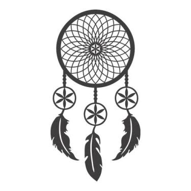 Imagem de Quadro Decorativo Mdf Preto Filtro Dos Sonhos 40X20Cm - Doce Arte Em M