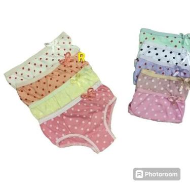 Imagem de Kit Com 10 Calcinhas Infantil Cores variadas Tamanho M 2 - Isa