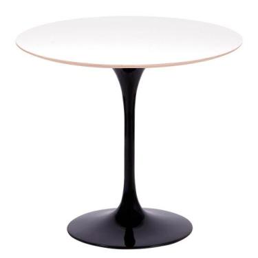Imagem de Mesa Saarinen Redonda Fórmica Branca 90cm - Base Preta - mgsaarinen