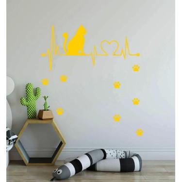 Imagem de Adesivo Gato Eletro 45cm x 21,5cm - Imprimax, AMARELO MILANO