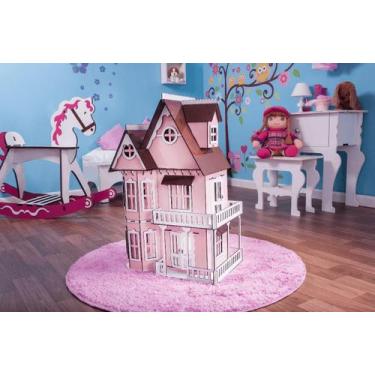 Imagem de  Kit Casinha Bonecas Polly Mirian + 21 Moveis P+b - Darama