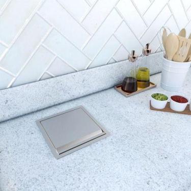 Imagem de Lixeira Quadrada De Embutir Inox 5 L De Bancada   - Technox