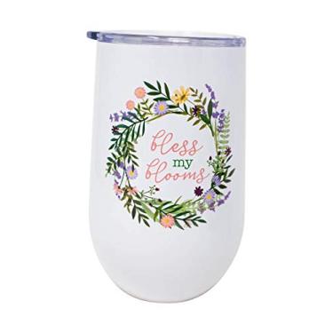 Imagem de Boston Warehouse Cálice de vinho sem haste isolada Bless My Blooms, 473 g, branco