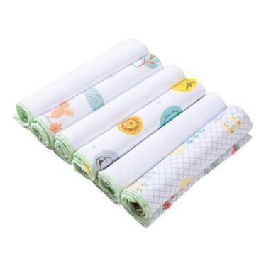 Imagem de Paninho de boca kit c/6 un - toalha babete papi para bebê - fralda fin