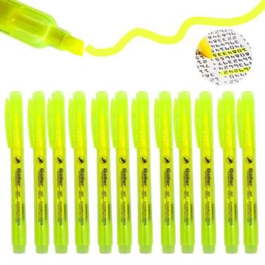 Imagem de Kit 12 Marca Texto Colorido Caneta Fluorescente Seca Rápido - Goller, 