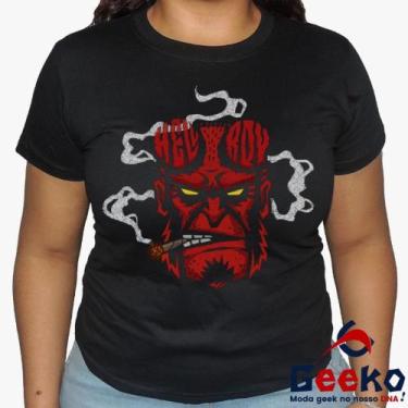Imagem de Baby Look Hellboy 100% Algodão - Geeko, Preto, G