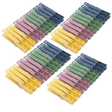 Imagem de Conjunto Pregadores de Roupa Coloridos Kit com 48 Prendedores de Roupa