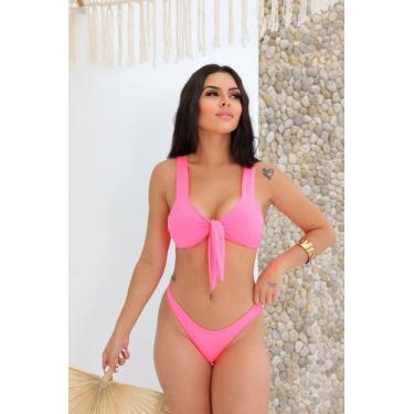 Imagem de Biquíni cropped  lacinho asa delta com bojo praia biquínis básico laço