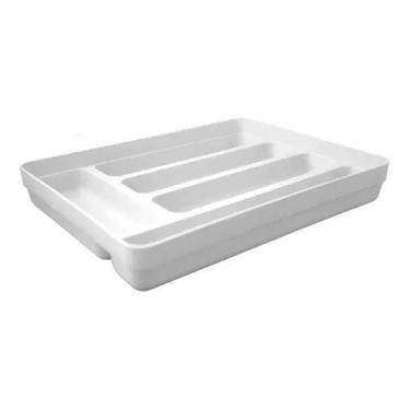 Imagem de Organizador de talheres utensilios gavetas multiuso logic branco ou