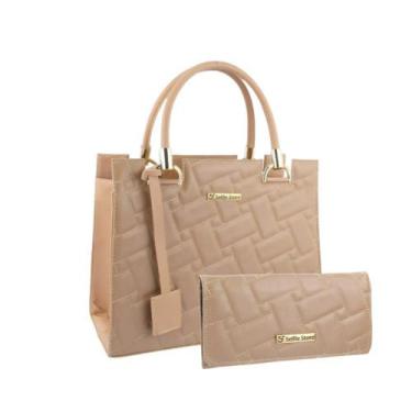 Imagem de Bolsa Feminina Transversal Tote Grande Casual + Carteira Kit - Selfie 