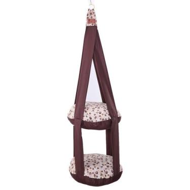 Imagem de Cama Dupla  Suspensa para Gatos - C C A Distribidora,  Marrom