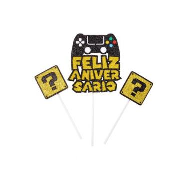 Imagem de Topo Topper de Bolo Vídeo Game Games Vivarte - Inspire sua Festa Loja