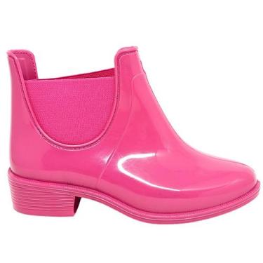 Imagem de Bota Galocha Infantil Menina Pink Preto Moderno Estilosa Moderna Macia