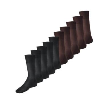 Imagem de Kit com 10 Meias Social Meianyl 6002-001 Colorido - LUPO, Marrom