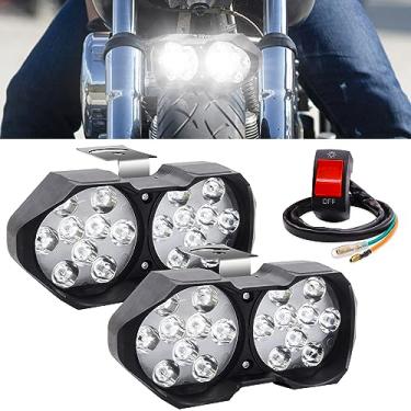 Imagem de Ygmylandbb Luzes de condução de motocicleta, holofotes de neblina LED, luzes diurnas, super brilhantes, chips 18SMD, lâmpada auxiliar de direção para bicicleta, caminhão, barco, DC12V, impermeável,