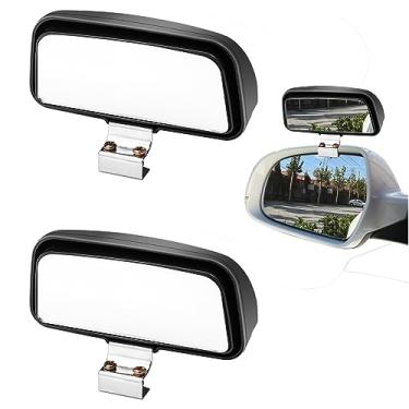 Imagem de Espelho retrovisor, espelho de ponto cego de carro, espelho lateral para ponto cego de carro, espelho auxiliar para ponto cego traseiro, espelho retrovisor lateral convexo ajustável com fixação com a maioria dos carros 2 peças