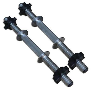 Imagem de Kit 2 Halteres / Barra Oca Rosca Cromada - Fitness Prado