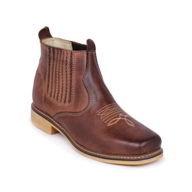 Imagem de Bota Botina Country em Couro Masculino Elástico Elegante Resistente Co