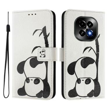 Imagem de Capa carteira para Realme C63 5G, 3 compartimentos para cartão, 1 compartimento para dinheiro, capa flip de couro PU com padrão fofo, capa com fivela magnética à prova de choque, compatível com sem