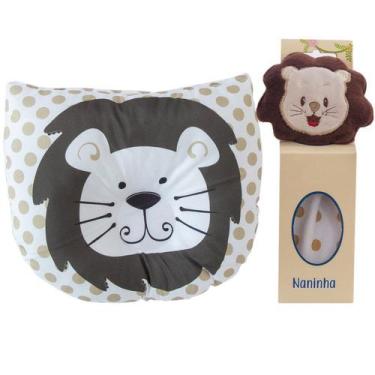 Imagem de Travesseiro Anatômico + Naninha para Bebê Leãozinho - Miguel Baby