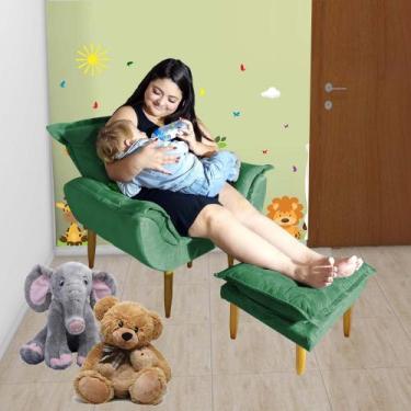 Imagem de Poltrona Puff Opala Amamentação Fixa E Confortável Tecido Suede - Bl D